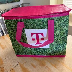 Pink and Green Tote Cooler Bag